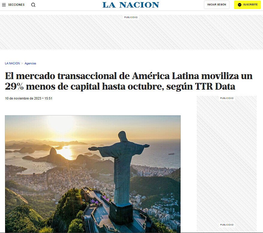 El mercado transaccional de Amrica Latina moviliza un 29% menos de capital hasta octubre, segn TTR Data